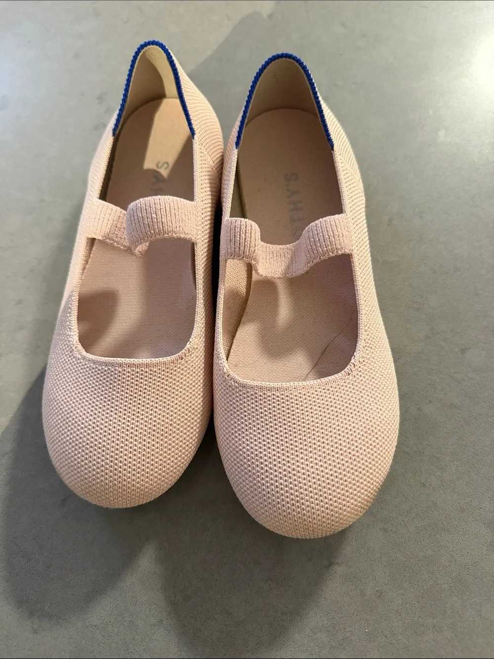 Light Pink Knit Mary Jane Flats, worn once